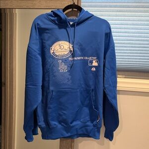 Blue LA Dodgers Majestic Hoodie 50th Anniversary of Dodger stadium edition